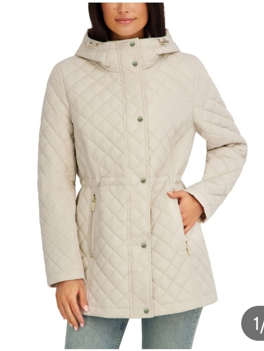 (6) Kenneth Cole Women's Quilted Hooded Jacket -